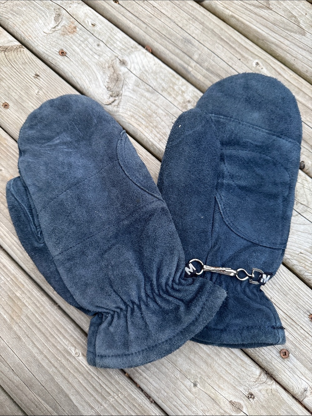Vintage Suede Mittens Imported Leather